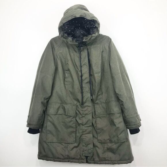Torrid Olive Green Canvas Zip Up Hooded Winter Anorak Jacket - Picture 1 of 16